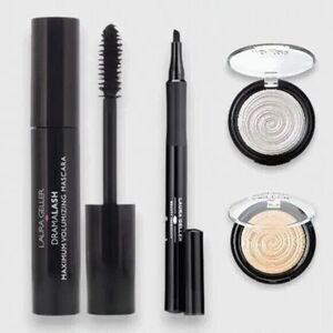 Laura Geller DramaLASH Mascara, Eyeliner, Eyeshadow/Illuminator 4-PIECE SET!